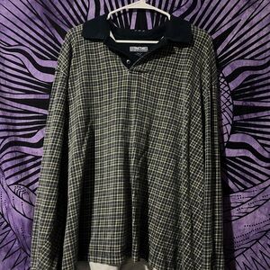 Structured Plaid Long Sleeve Shirt